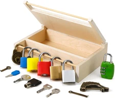 8 PCS Montessori Lock and Key Toy, Montessori Toys for Toddlers 3 4 5 Year Old, 