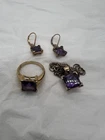 Vintage Set Ring , Necklace And  Earring Set Sterling Silver 925 Amethyst?