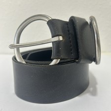 Women's Genuine Black Leather Belt Size L Fashion Belt Made In USA