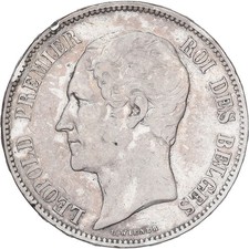 [#1213837] Belgium, Leopold I, 5 Francs, 5 Frank, 1850, Silver, EF, KM:17