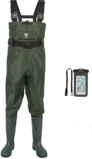 TIDEWE Bootfoot Chest Wader, 2-Ply Nylon/PVC Waterproof Fishing Hunting Waders 6