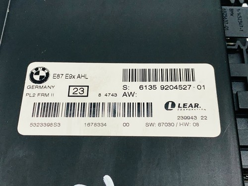 07-10 BMW E90 E91 E92 E93 FRM 2 FRM2 PL2 FOOTWELL CONTROL MODULE 9204527 OEM - Picture 6 of 7
