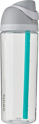 #ad #ad Owala FreeSip Clear Tritan Plastic Water Bottle 25 Ounces Shy Marshmallow $24.00