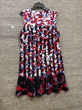 Peter Pilotto For Target Dress Womens L Multicolor Floral Shift Ruffle Hem Short