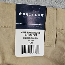NEW Propper Tactical Cargo Utility Pants Men 34 x 36 Khaki Lightweight USF50