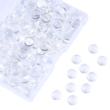 200Pcs 10Mm Glass Cabochons round Clear Cabochons Dome Tiles for Earring Necklac