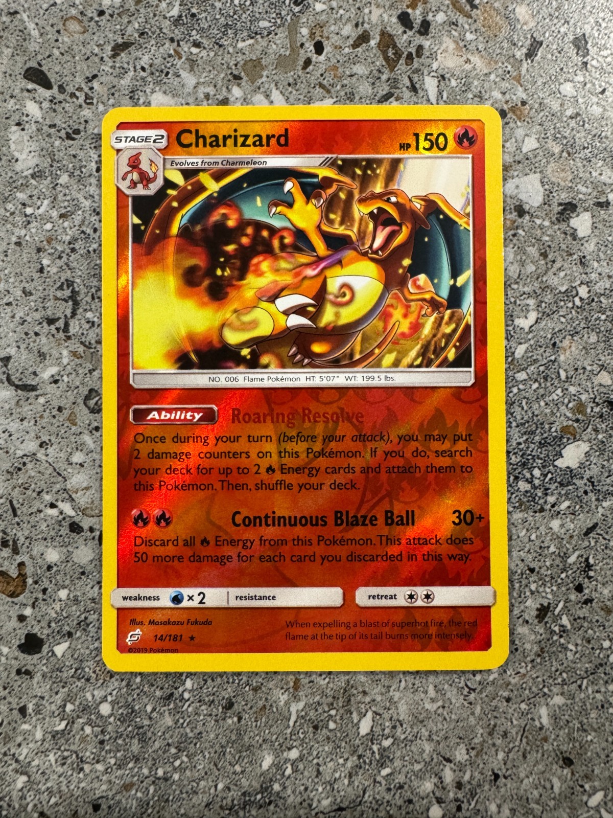 Pokemon TCG Cards Charizard 14/181 Team Up Reverse Holo Rare NM