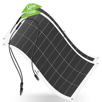 ECO WORTHY 2pc 130W Flexible Solar Panels - 260W 12BB Monocrystalline