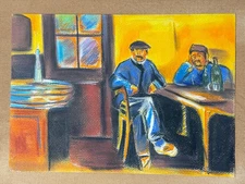 Edvard Munch (Handmade) Mixed Media Paper Drawing Signed and Stamped