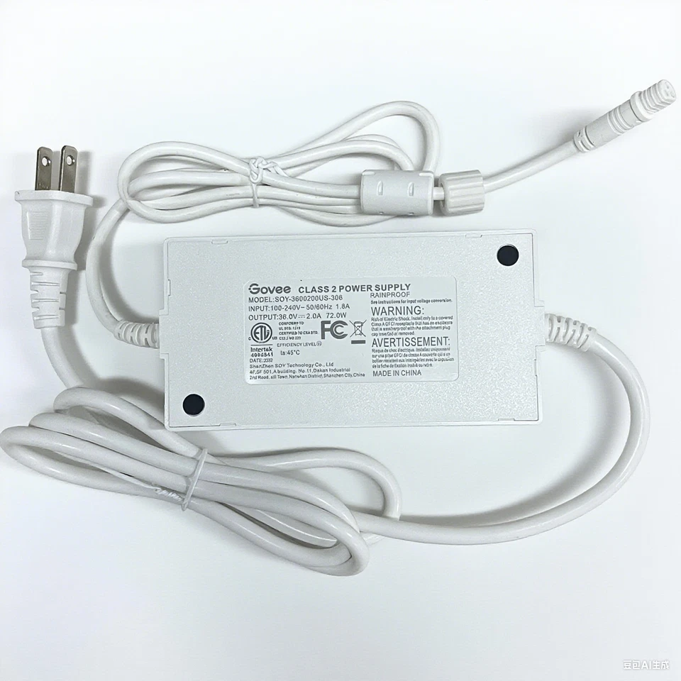 Govee Klasse 2 Netzteil SOY-3600200US-306 72,0W weiß US 3pin Adapter Ladegerät