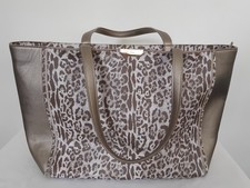 Borsa shopper Roberto Cavalli classe stampa leopardata bronzo PU