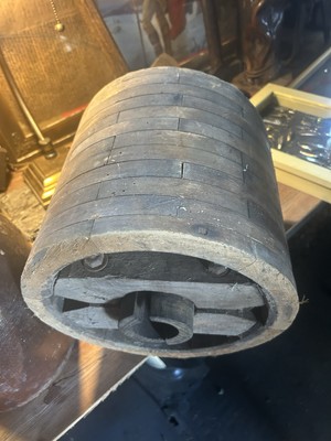 12'' Wood Flat Belt Pulley Antique Vintage Farm Industrial Steampunk