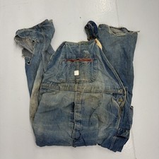 Vintage 50s Pointer Brand Distressed Denim Overalls 46x31 1950s True Vintage