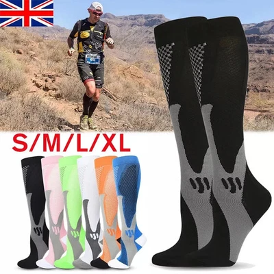 K TRIBE Compression Socks Men & Women Varicose Veins Anti-Fatigue Flight Running NHS