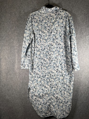 H&M Dress Womens Small Button Front 3/4 Sleeve Floral Blue Shirt Boho Feminine - Picture 6 of 7