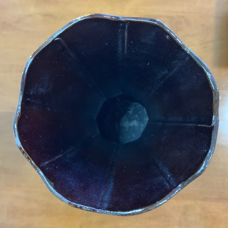 "Florero Elegant Expressions Hosley Grande 14"" Hierro Dos Tonos Marrón y Crema Floral" Foto 4 de 4