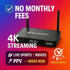 Superbox S6 Pro 4K TV Box | Watch Live Sports, PPVNFLNBA | No Monthly Fees