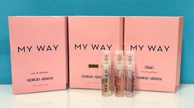 3 x Giorgio Armani My Way - EDP, PARFUM, FLORAL Vial Sample 1.2 ml Each