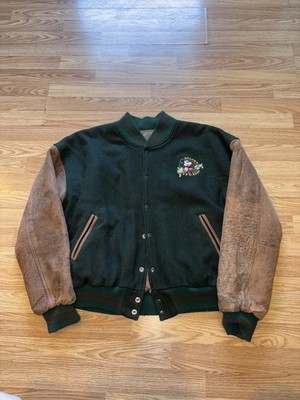 Vintage Walt Disney Studio Edition Leather Varsity Jacket 90s Mickey Mouse L