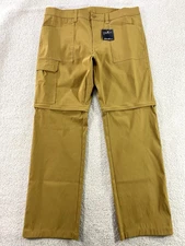 Eddie Bauer Tech Cargo Convertible Pants Fishing Hiking Bronze Mens 36x32 New