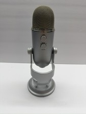 Blue Yeti USB Microphone Silver w/ Stand USB Cable Tested Working