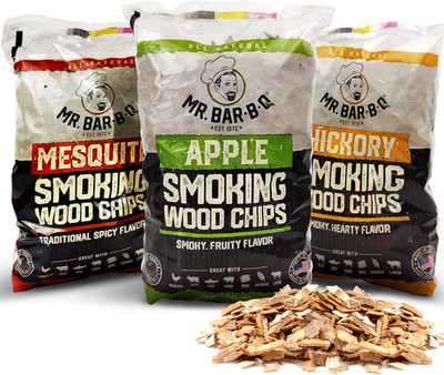 Wood Smoker Chips Bundle of 3 Flavors - Apple, Mesquite & Hickory Wood Chips by
