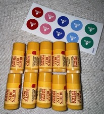 NEW Burt's Bees Beeswax Mini Lip Balm Lot of 10 tubes Vitiman E Peppermint 0.049