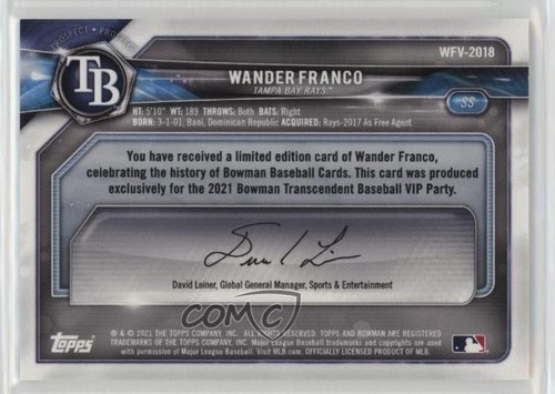 2021 Bowman Transcendent Collection VIP Party /50 Wander Franco #WFV-2018 - Picture 2 of 4