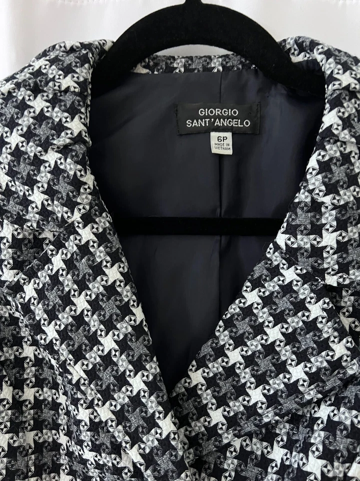 Giorgio Sant'Angelo женщин темно-синий/серый/белый узор куртка + юбка комплект размер 6P  - Изображение 2 из 4