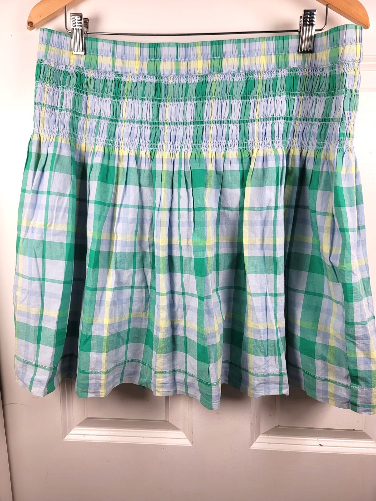 Free Assemble Women's Multicolor Plaid Elastic Waist Pleated Mini Skirt Size XL