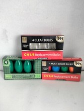 Lot of 3 C-9 1/4 Replacement Bulbs 4 Pack - Professional Series Plus MULTI COLOR