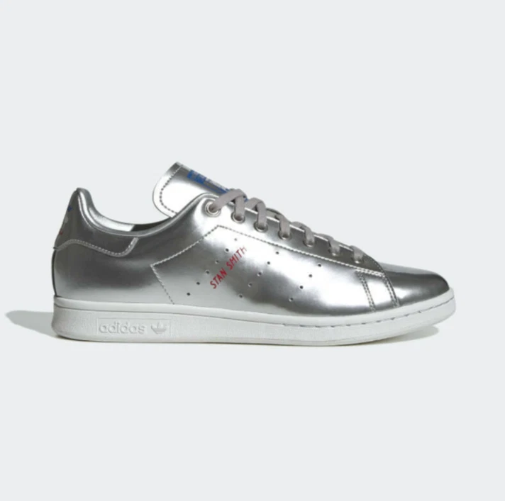 Silver stan smith best sale sneakers