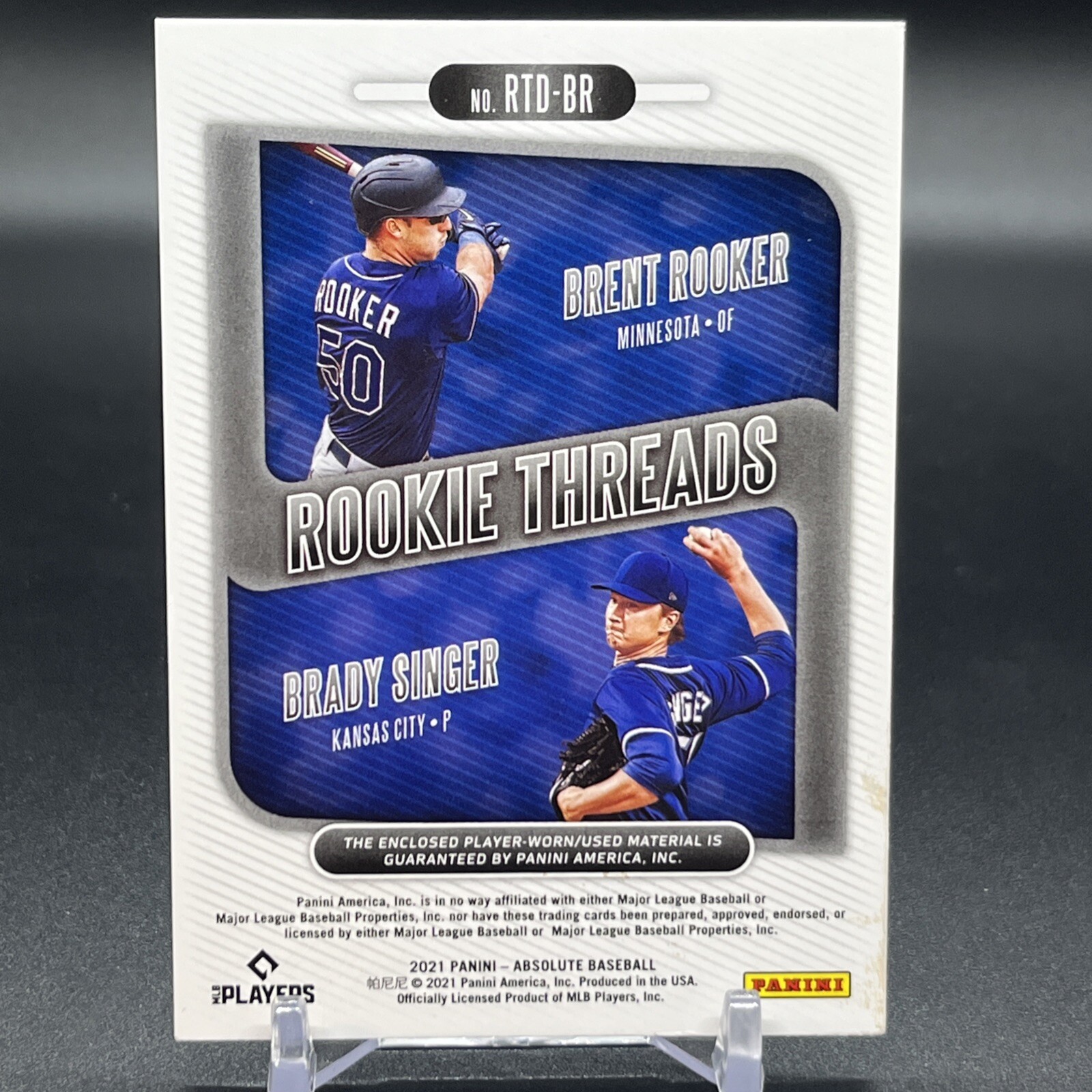 2021 Panini Absolute - Rookie Threads Duals Brady Singer, Brent Rooker ...
