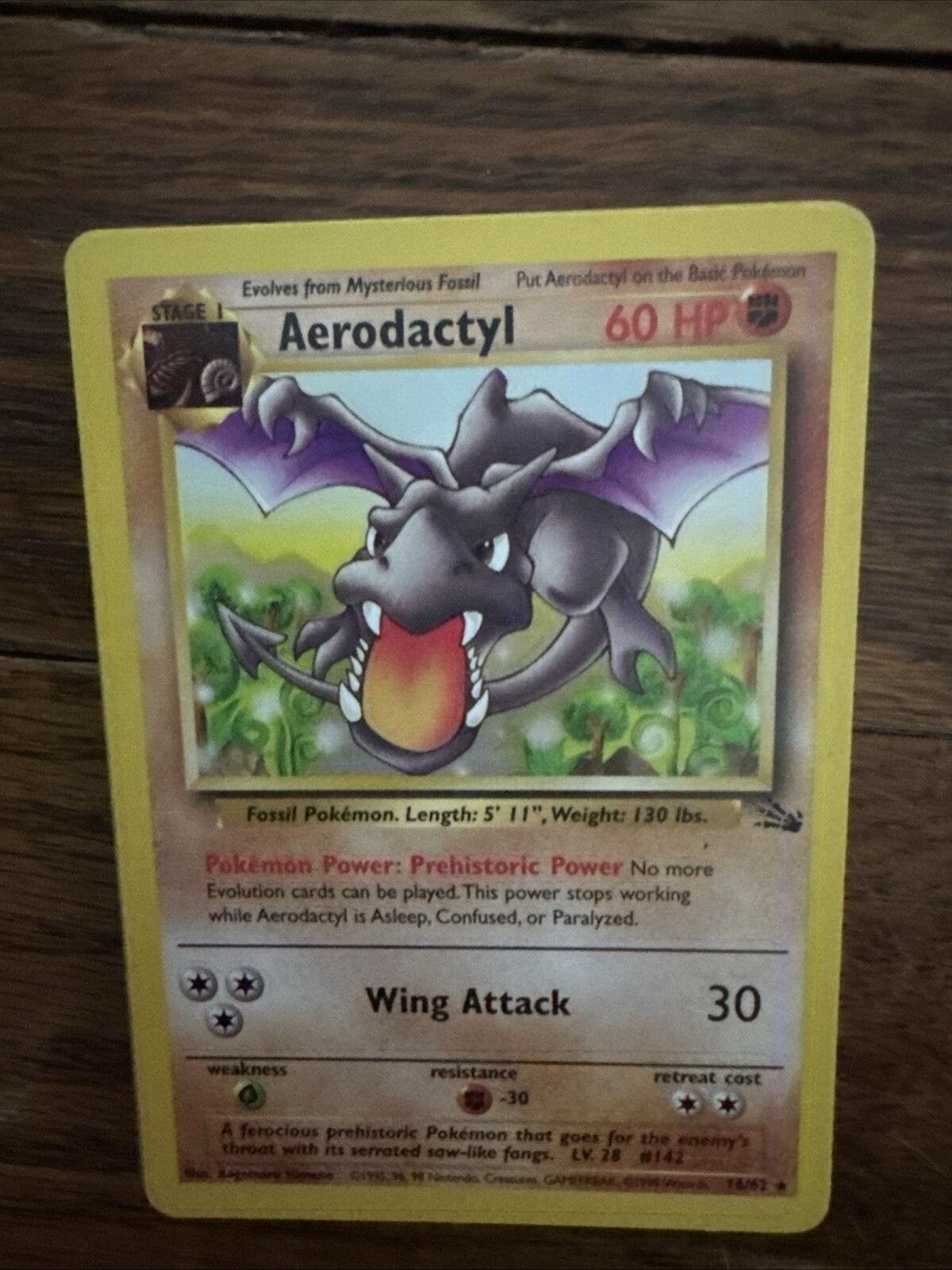 1999 Pokemon Fossil 16 Aerodactyl 1st Edition PSA 9 62160986 Graded Pokemon Card