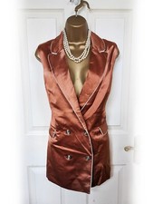 Jason Wu Bronze Satin Fitted Tailored Waistcoat, Size M 12/14 - Bnwt