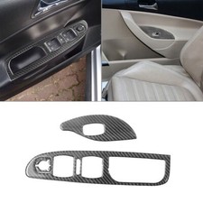 Cubierta de control de ventana delantera de fibra de carbono 3 piezas para Volkswagen Passat 2006-11