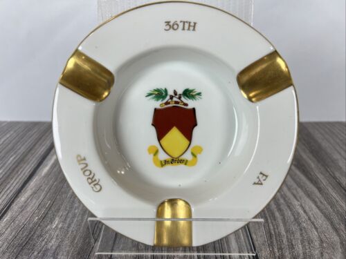 Lot Of 2 - 36th FA Group Ashtrays “In Order” Kempten Hutschenreuther Gelb - Picture 2 of 5