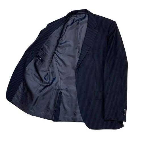 Mens 42 R Hugo Boss " Selection " Super 150's Charcoal Grey Multi Stripe Suit - Bild 10 von 24