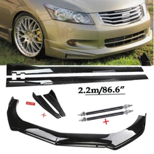 Front Bumper Lip Spoiler Chin Splitter For 08-10 Honda Accord Sedan Gloss Black