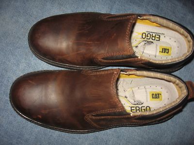 MENS 9.5 / 42.5 M CAT CATERPILLAR BROWN LEATHER STEEL TOE  display picture 3