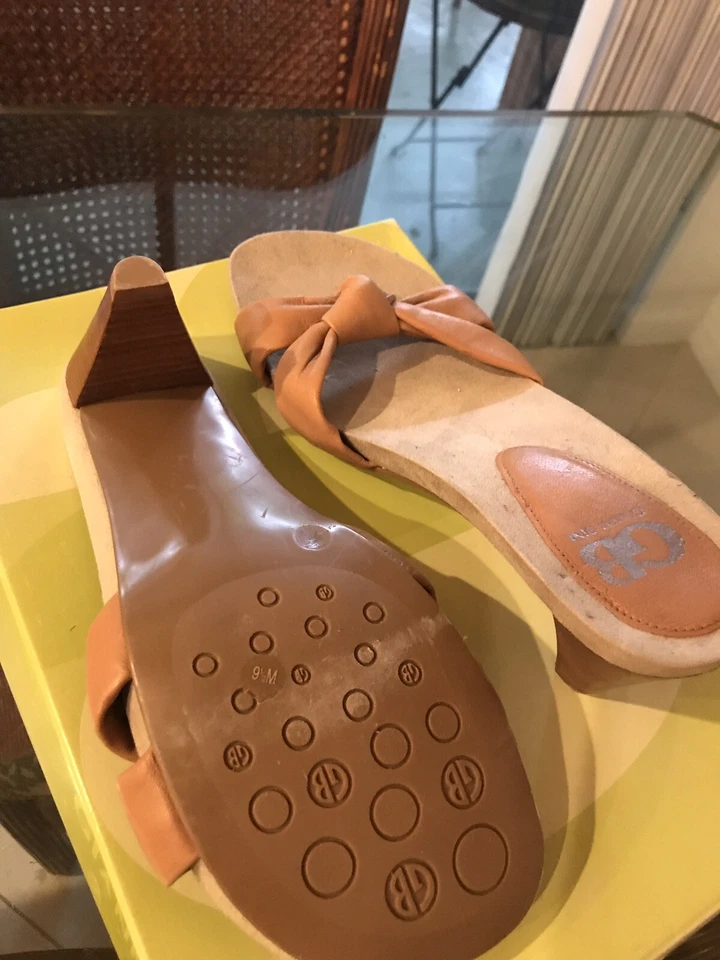 Giani Bini Zapatos Cuero Sandalias Tacones Tostado Nuevo 9.5 Foto 4 de 4