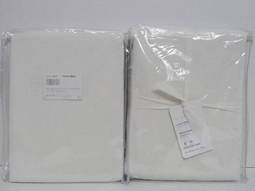 Pottery Broadway Broadway Curtains 2-Sets of 2, 50" x 108" 4 Panels Ivory NWT...