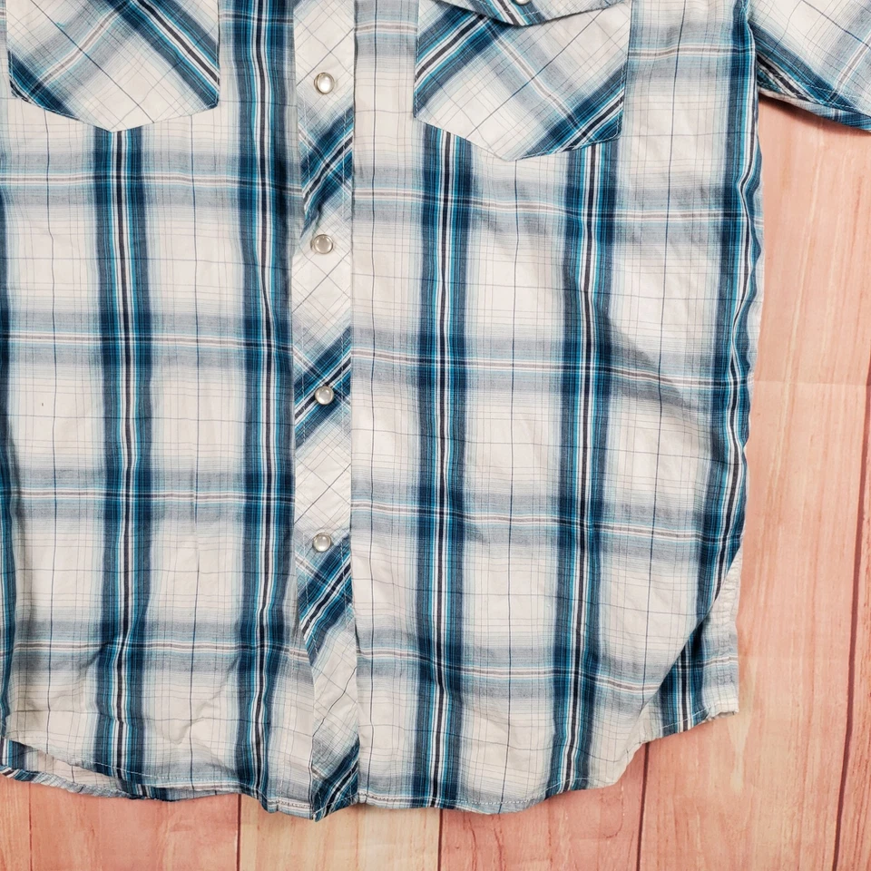 Dickies Mens Pearl Snap Short Sleeve Shirt Sz XL Plaid Western Work Workwear - Image 3 of 4