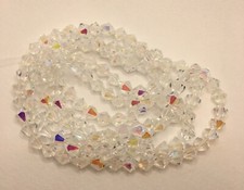 Glass Crystal Faceted 6 mm Clear Crystal AB Bicone