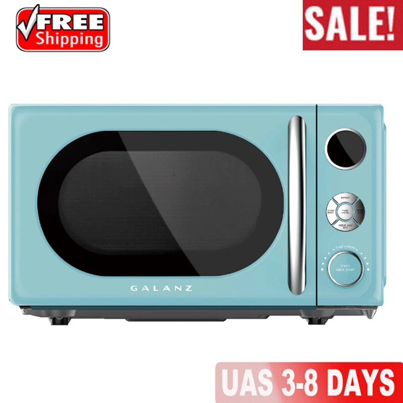 700W 0.7 cu. ft. Retro Compact Countertop Microwave Oven 6 Power