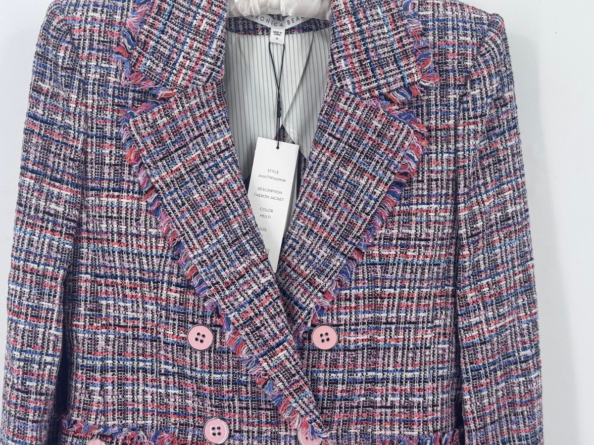 VERONICA BEARD Jacket THERON Multi Colored Tweed Blazer-NWT $650-Size 8 View 3
