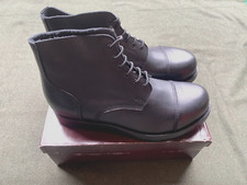 Original NEW IN BOX British Army Black Leather Parade Ammo Hobnail Boots - 15L