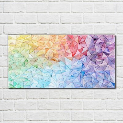 Wandbilder Glasbild 100x50 Malerei Abstrakte Kunst Dreiecke Geometrische