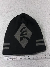 Jamont Beanie Toque Adult One Size Black Gray Knit Lined Ski Snowboard Snow