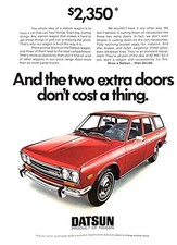 1971 DATSUN STATION WAGON Genuine Vintage Print Ad Automobile Car Nissan